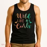 Wild Like My Curls Funny Curly Hair Le Tie Dye Tank Top thumb 3