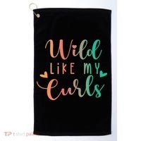 Wild Like My Curls Funny Curly Hair Le Tie Dye Golf Towel thumb 0