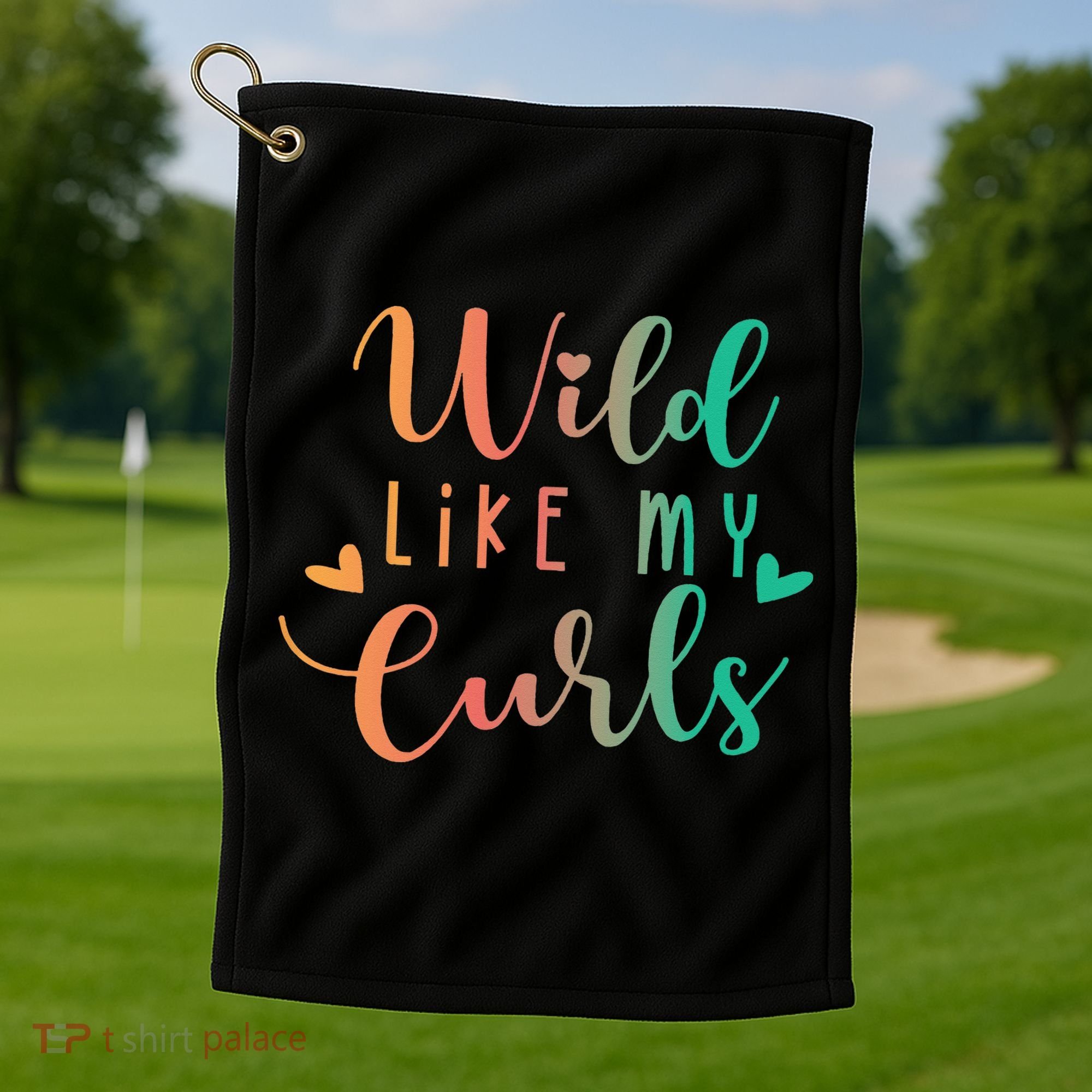 Wild Like My Curls Funny Curly Hair Le Tie Dye Golf Towel