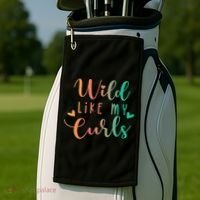 Wild Like My Curls Funny Curly Hair Le Tie Dye Golf Towel thumb 2