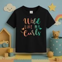 Wild Like My Curls Funny Curly Hair Le Tie Dye Toddler T-Shirt thumb 3