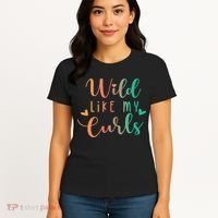 Wild Like My Curls Funny Curly Hair Le Tie Dye Women's T-Shirt thumb 4
