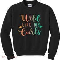 Wild Like My Curls Funny Curly Hair Le Tie Dye Kids Sweatshirt thumb 0