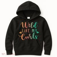 Wild Like My Curls Funny Curly Hair Le Tie Dye Kids Hoodie thumb 0
