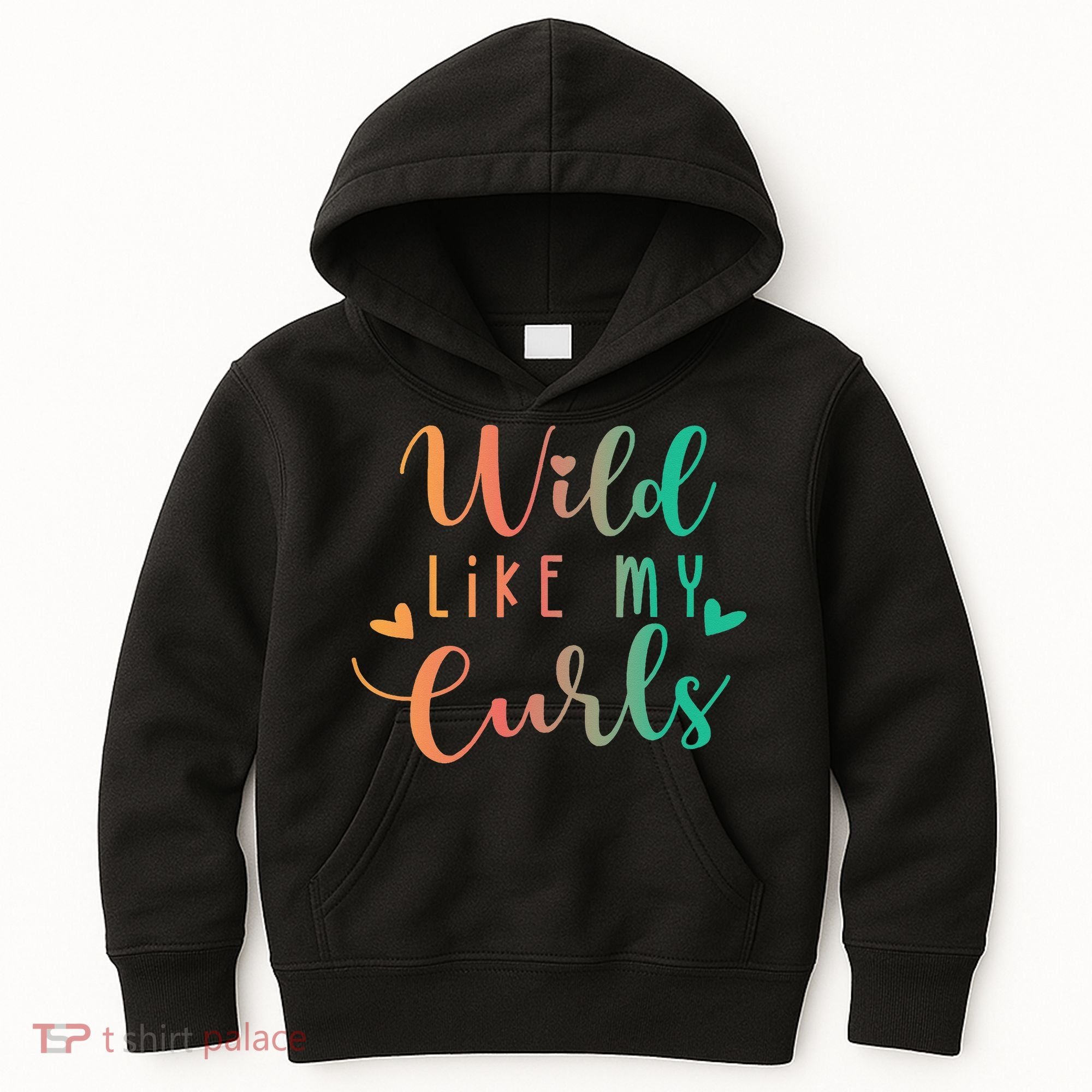 Wild Like My Curls Funny Curly Hair Le Tie Dye Kids Hoodie