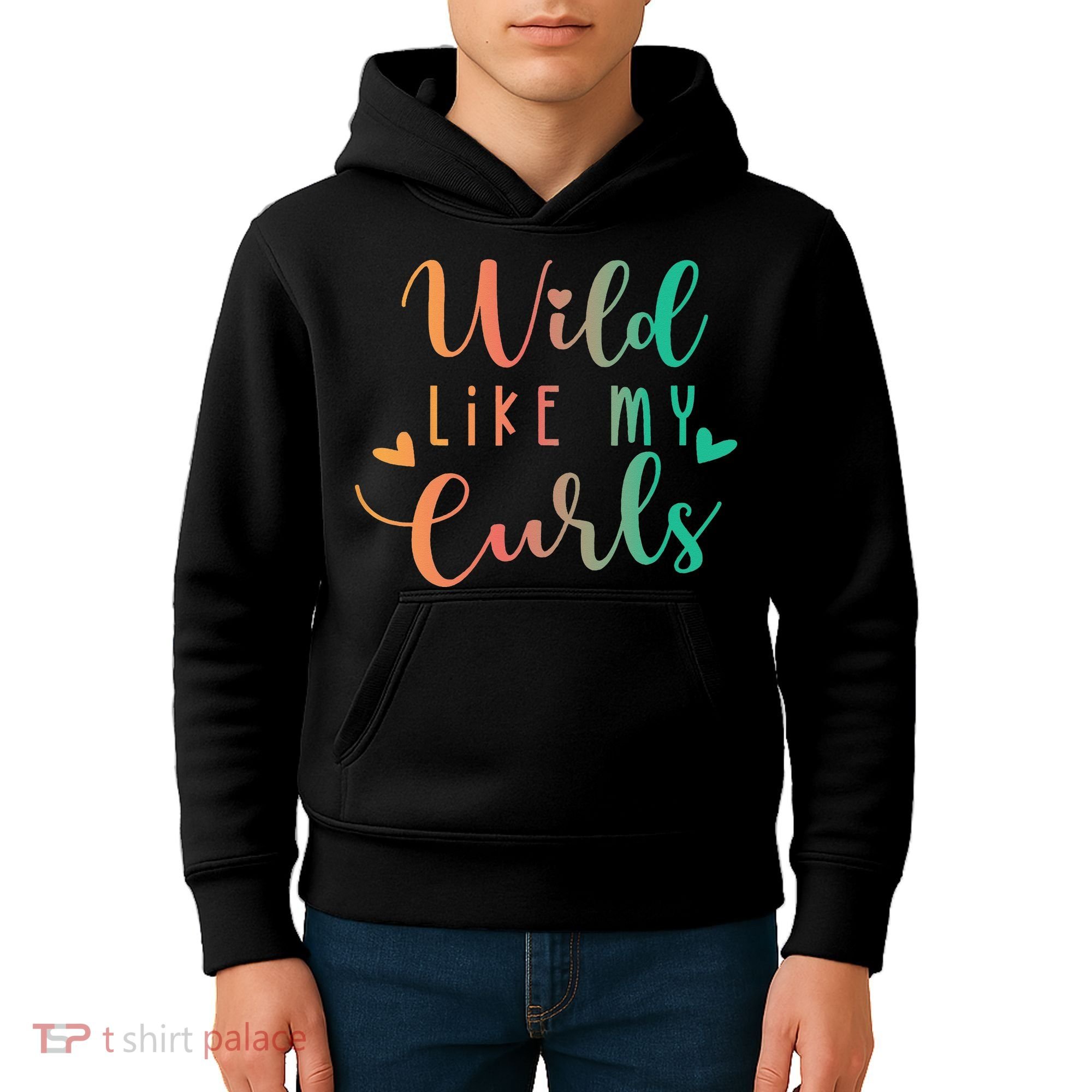 Wild Like My Curls Funny Curly Hair Le Tie Dye Kids Hoodie