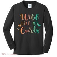 Wild Like My Curls Funny Curly Hair Le Tie Dye Kids Long Sleeve Shirt thumb 0