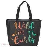 Wild Like My Curls Funny Curly Hair Le Tie Dye Tote Bag thumb 0