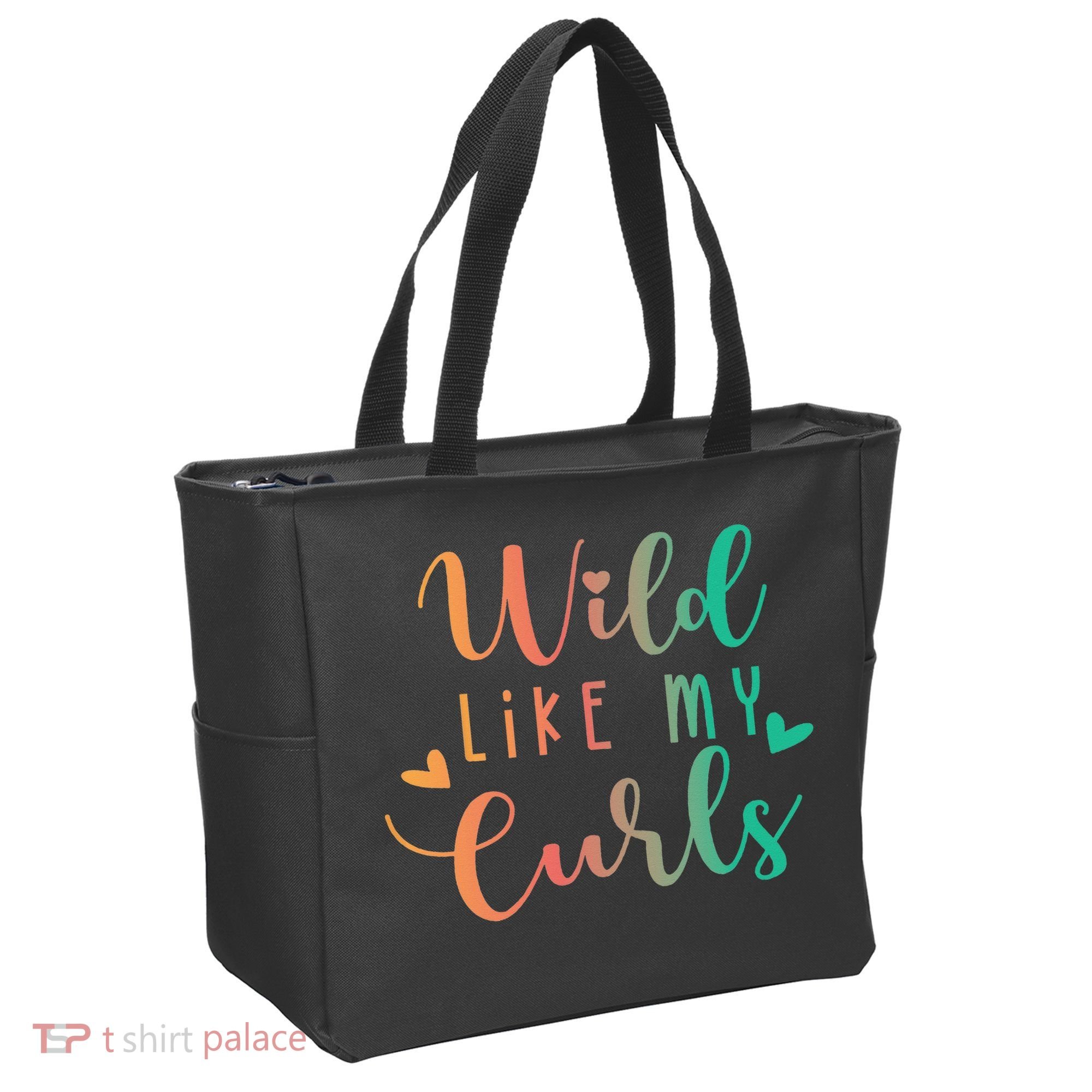 Wild Like My Curls Funny Curly Hair Le Tie Dye Tote Bag