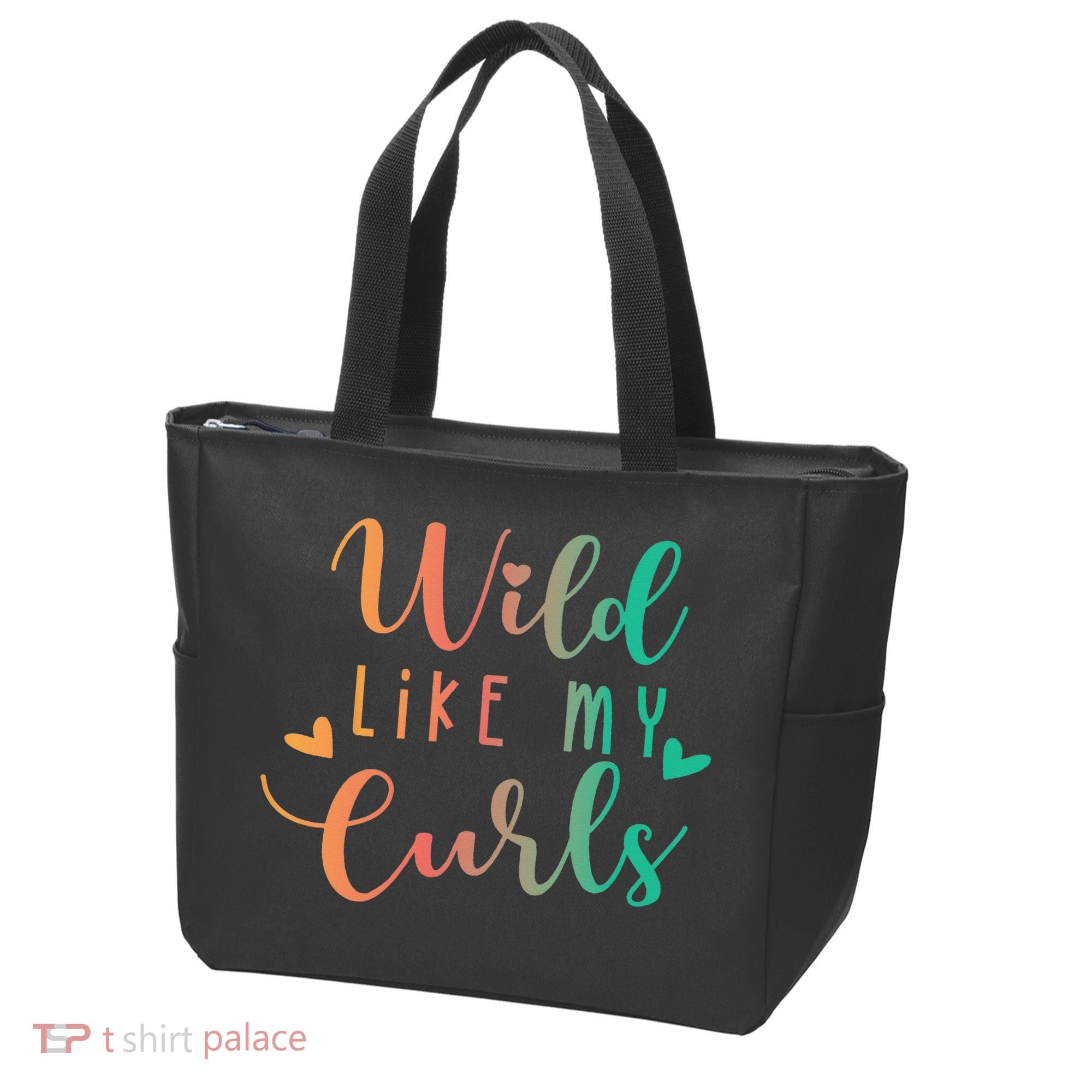 Wild Like My Curls Funny Curly Hair Le Tie Dye Tote Bag