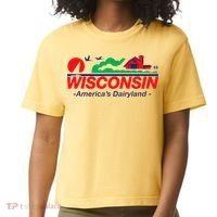 Wisconsin License Plate Americas Dairyland Comfort Colors Boxy T-Shirt thumb 0