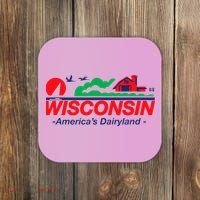 Wisconsin License Plate Americas Dairyland Coaster thumb 0