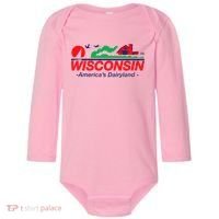 Wisconsin License Plate Americas Dairyland Baby Long Sleeve Bodysuit thumb 0