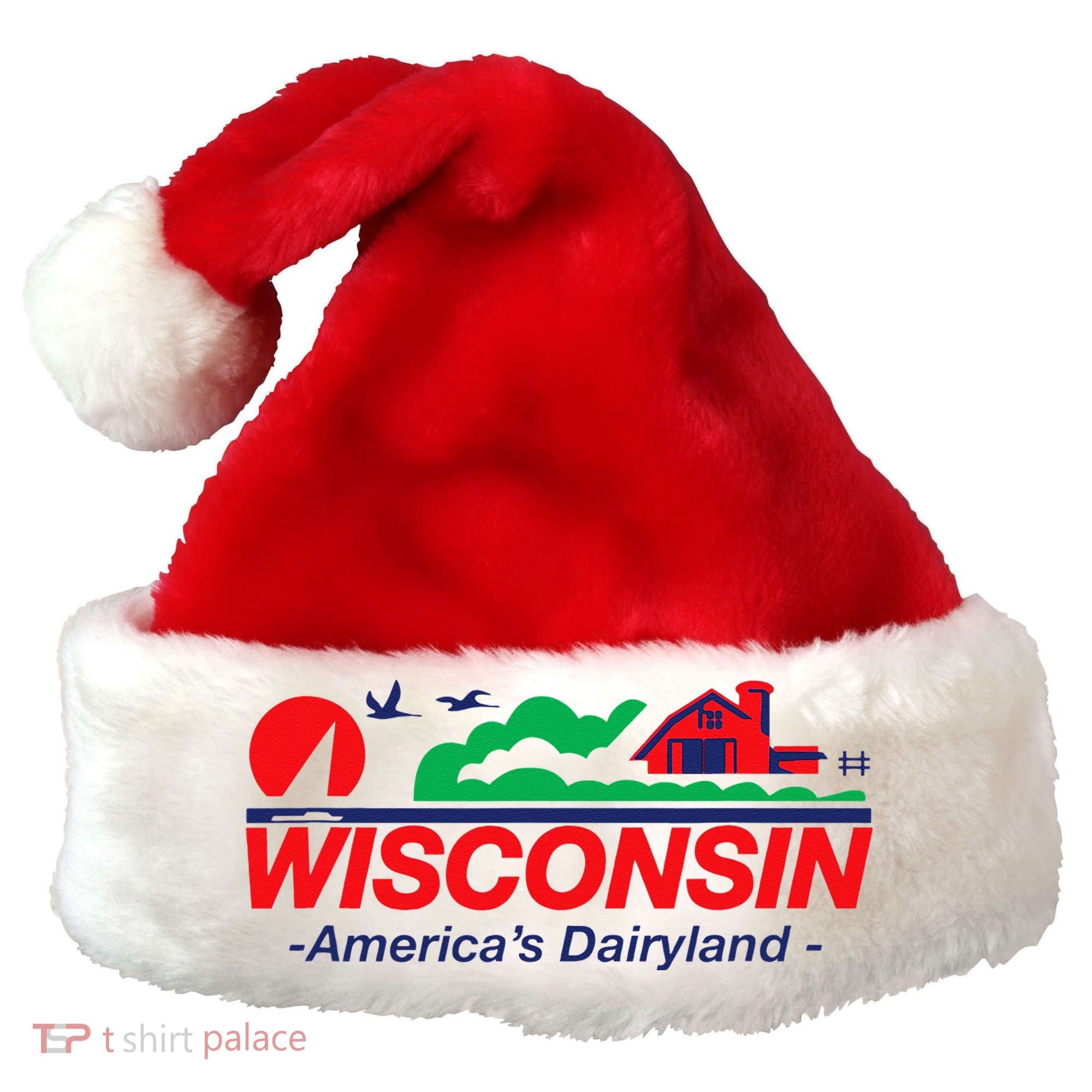Wisconsin License Plate Americas Dairyland Santa Hat