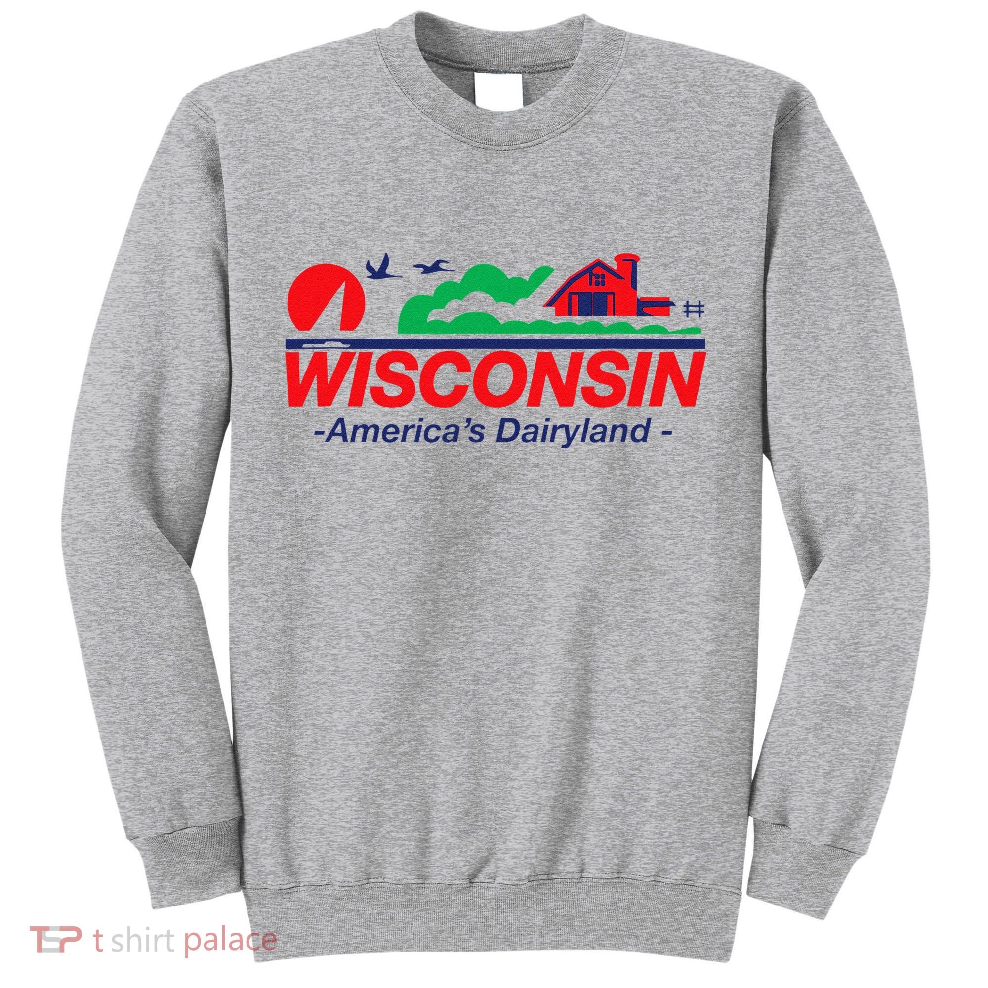 Wisconsin License Plate Americas Dairyland Tall Sweatshirt