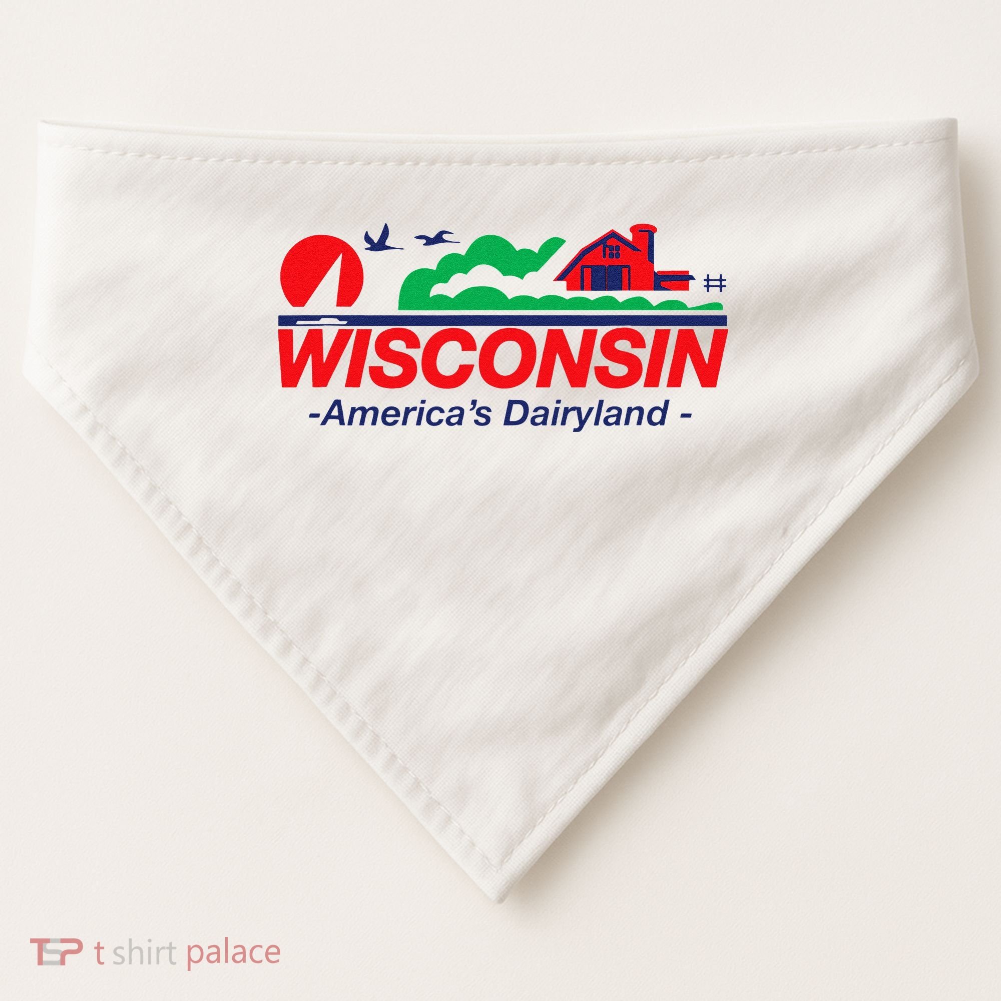 Wisconsin License Plate Americas Dairyland USA-Made Doggie Bandana