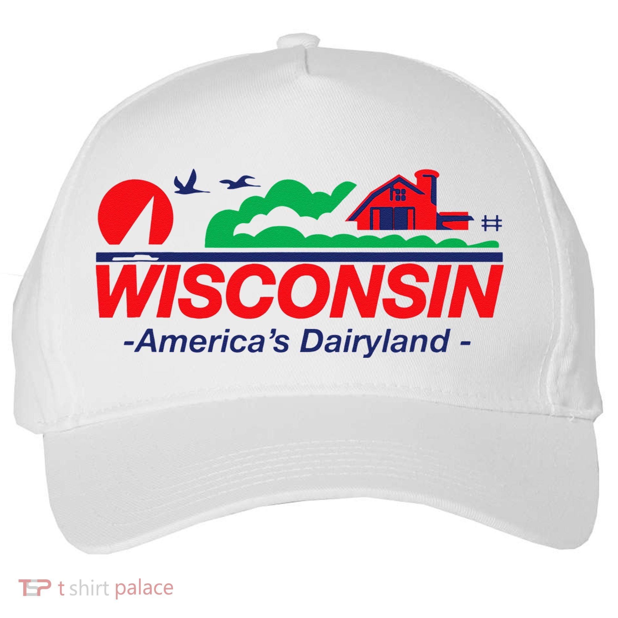 Wisconsin License Plate Americas Dairyland Five-Panel Snapback Cap