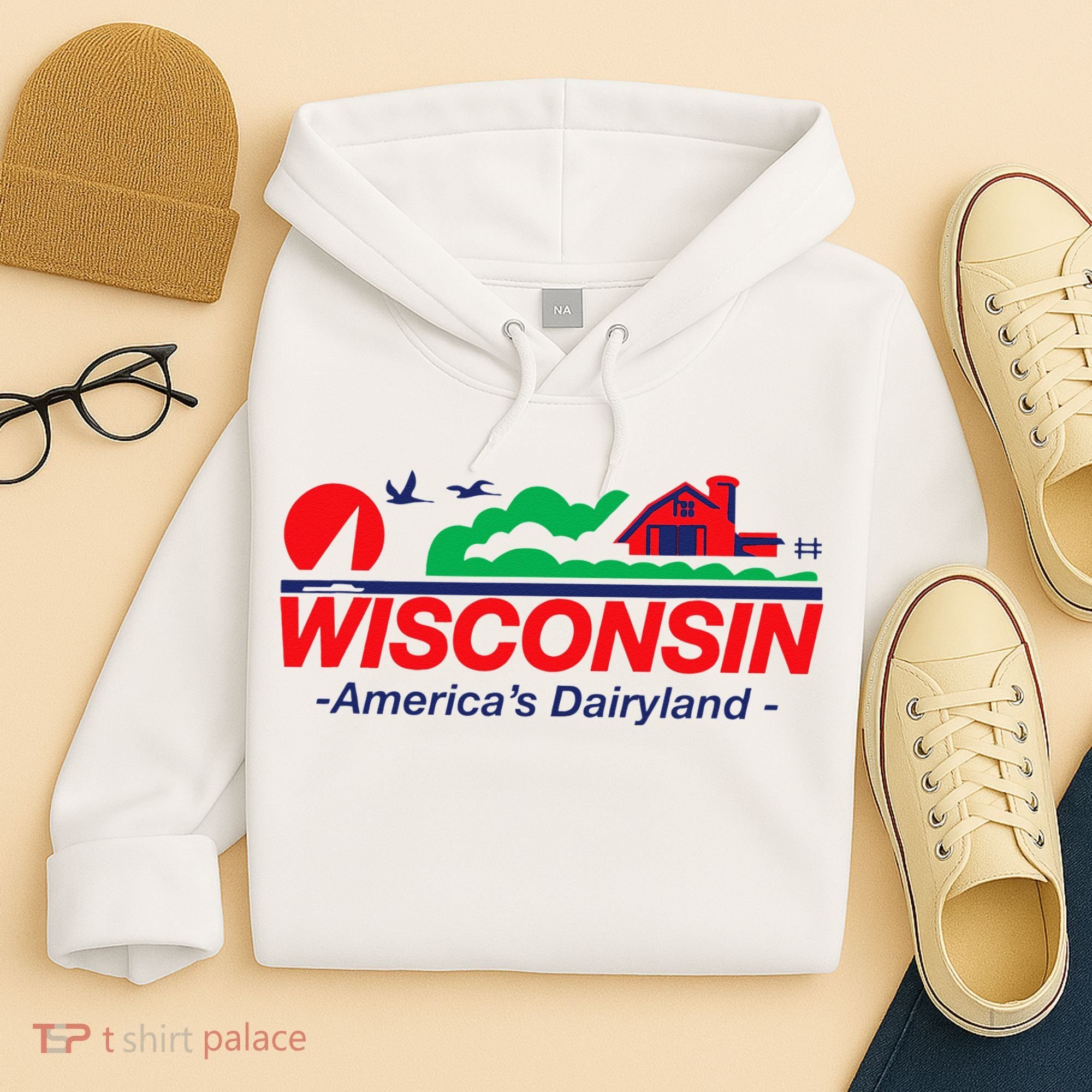 Wisconsin License Plate Americas Dairyland Hoodie