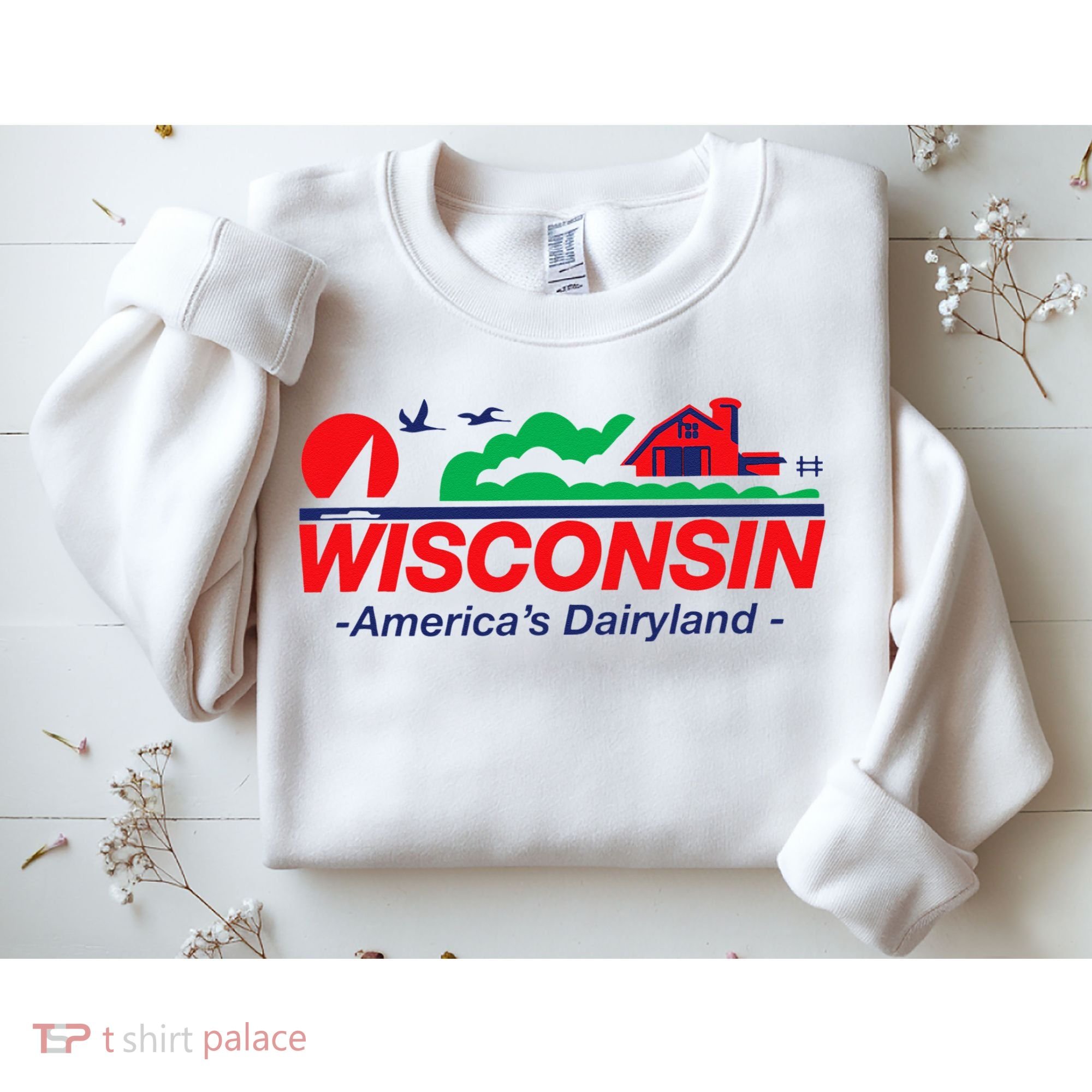 Wisconsin License Plate Americas Dairyland Sweatshirt