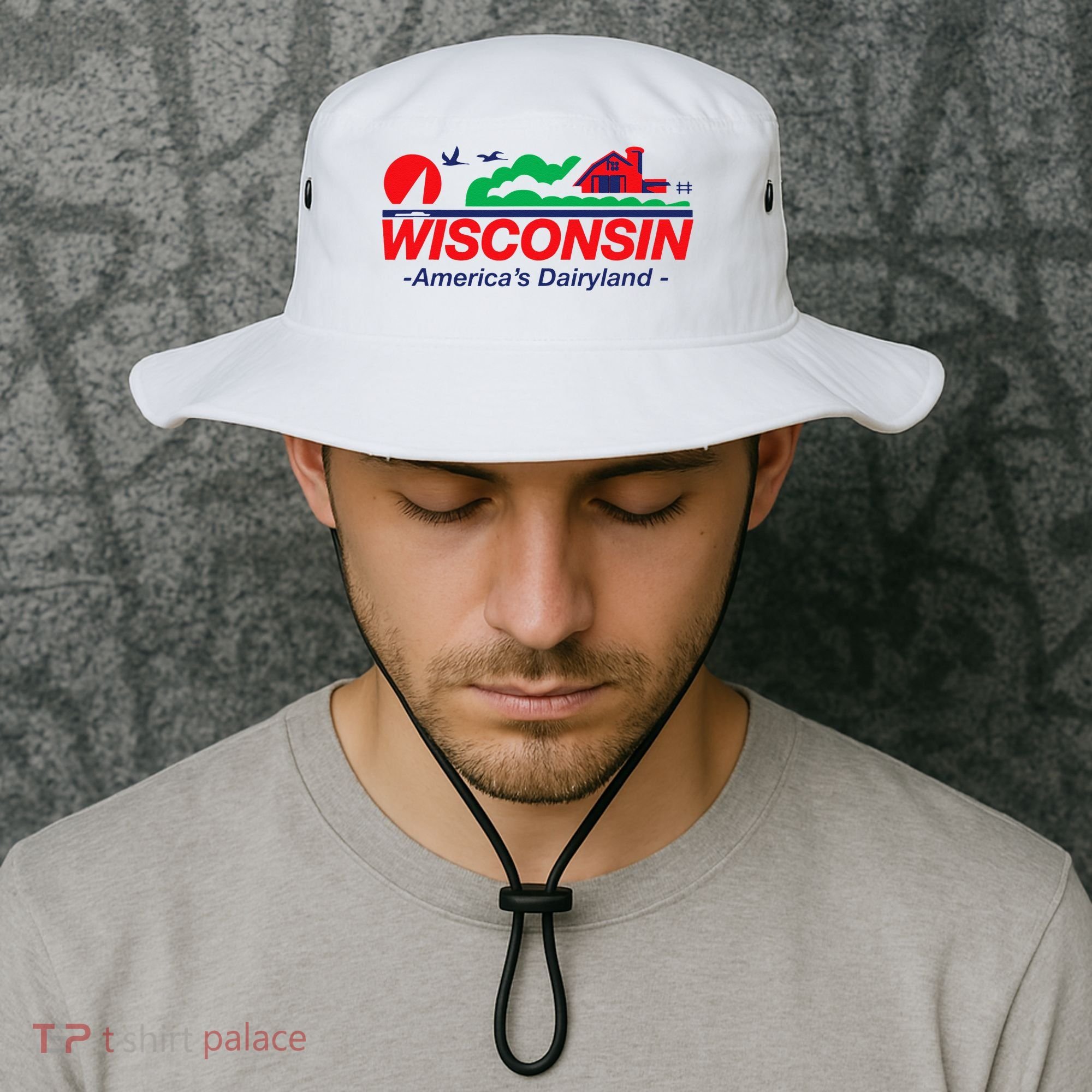 Wisconsin License Plate Americas Dairyland Bucket Hat