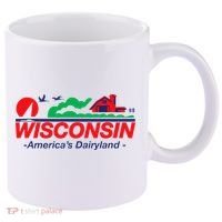 Wisconsin License Plate Americas Dairyland 11oz C Handle Ceramic Mug thumb 0