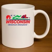 Wisconsin License Plate Americas Dairyland 11oz C Handle Ceramic Mug thumb 3