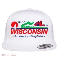 Wisconsin License Plate Americas Dairyland Flat Bill Trucker Hat thumb 0