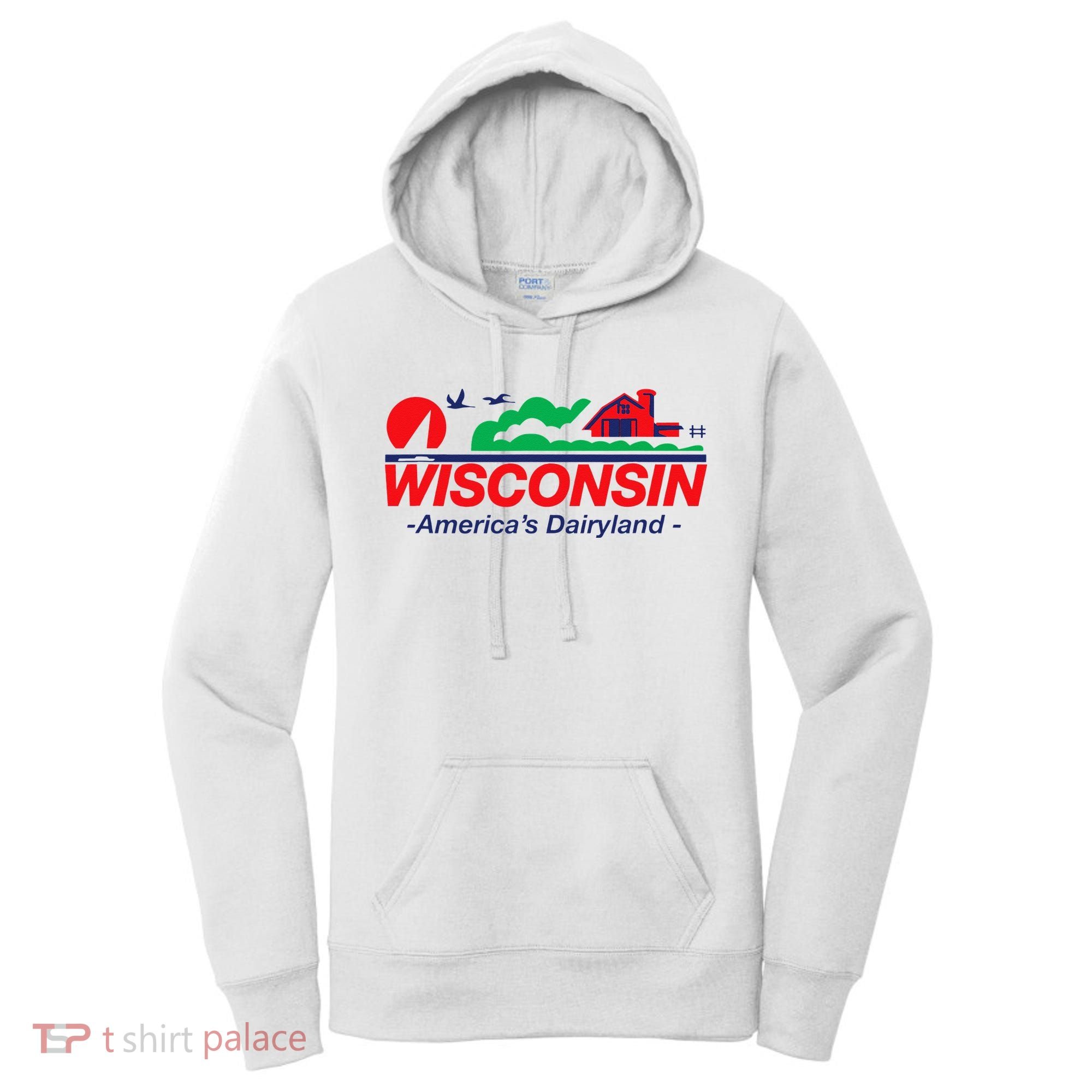 Wisconsin License Plate Americas Dairyland Women's Hoodie