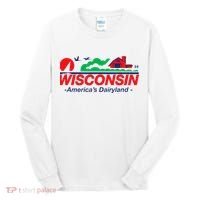 Wisconsin License Plate Americas Dairyland Tall Long Sleeve Shirt thumb 0