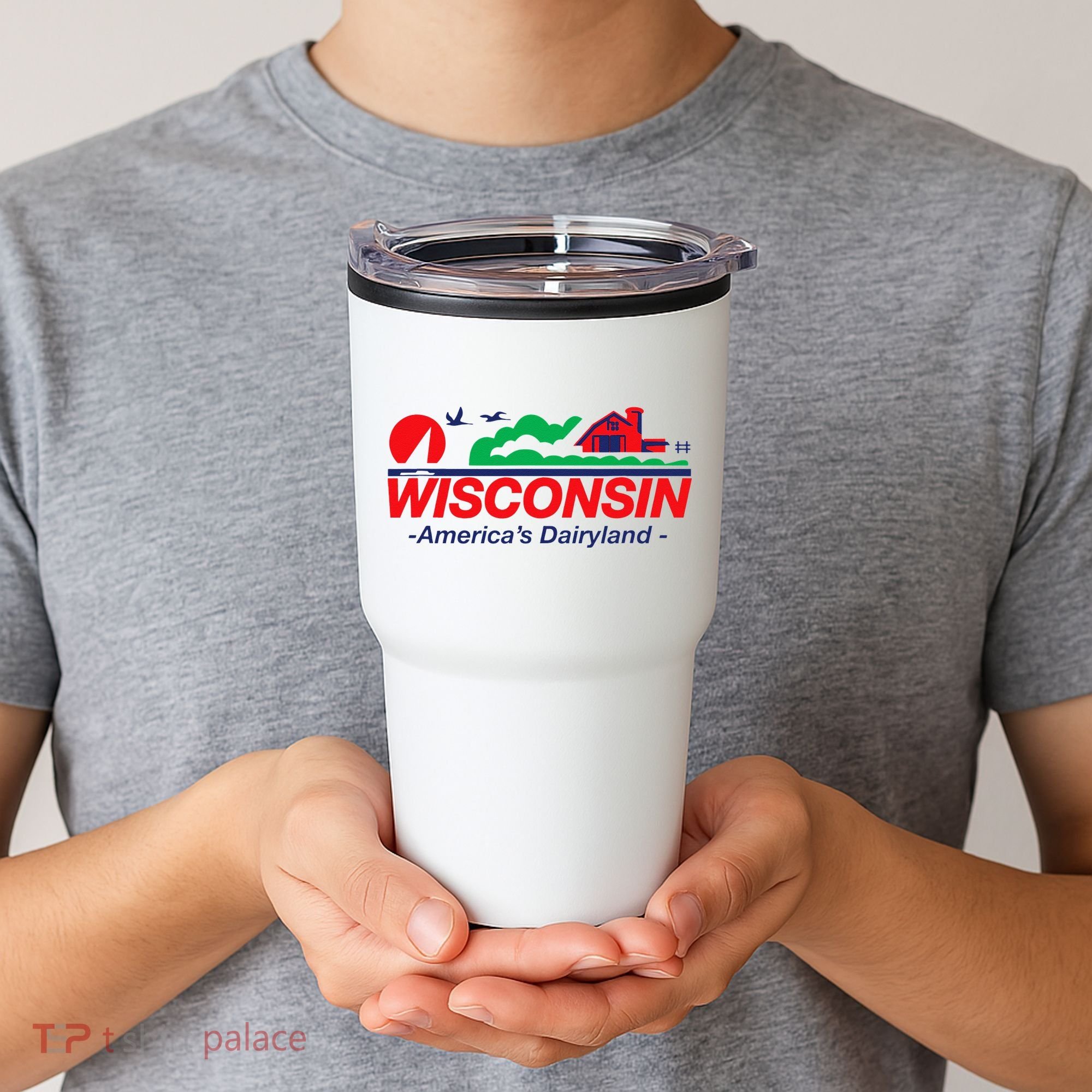 Wisconsin License Plate Americas Dairyland Tumbler