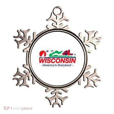 Wisconsin License Plate Americas Dairyland Ornament