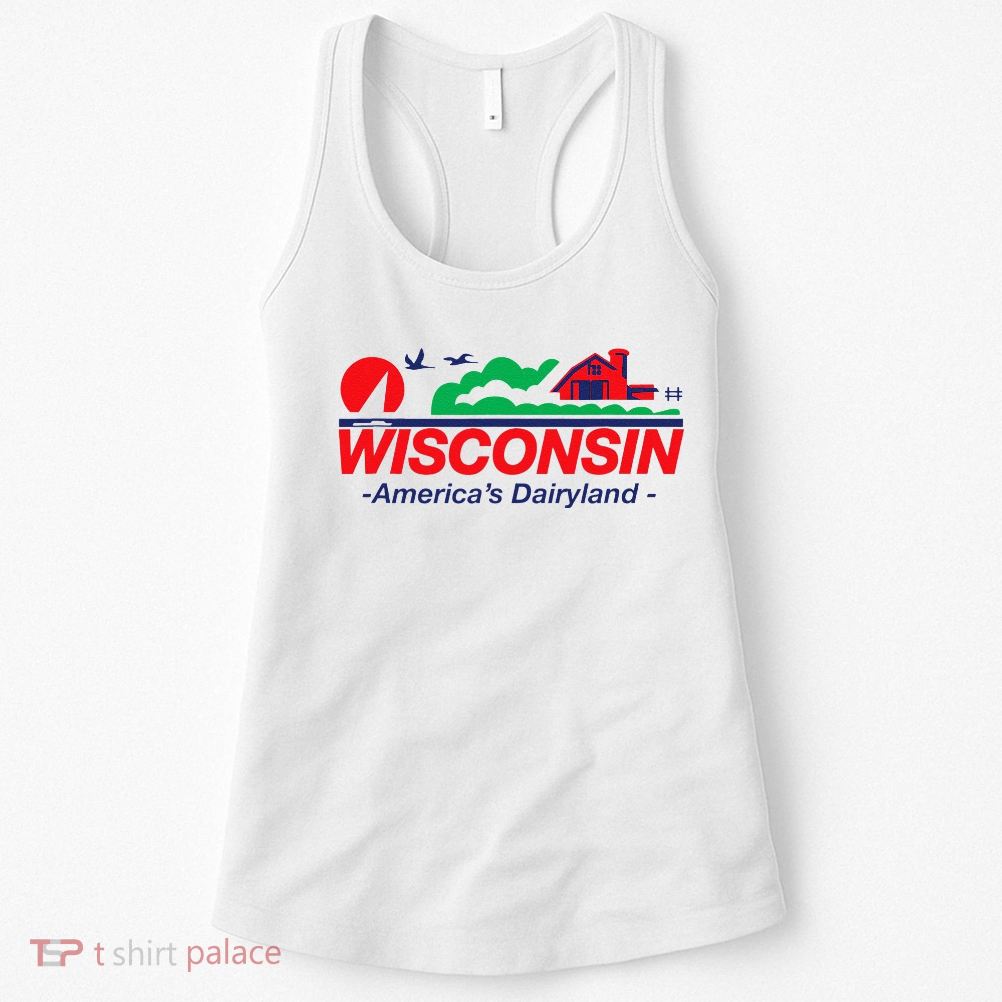 Wisconsin License Plate Americas Dairyland Women's Tank Top