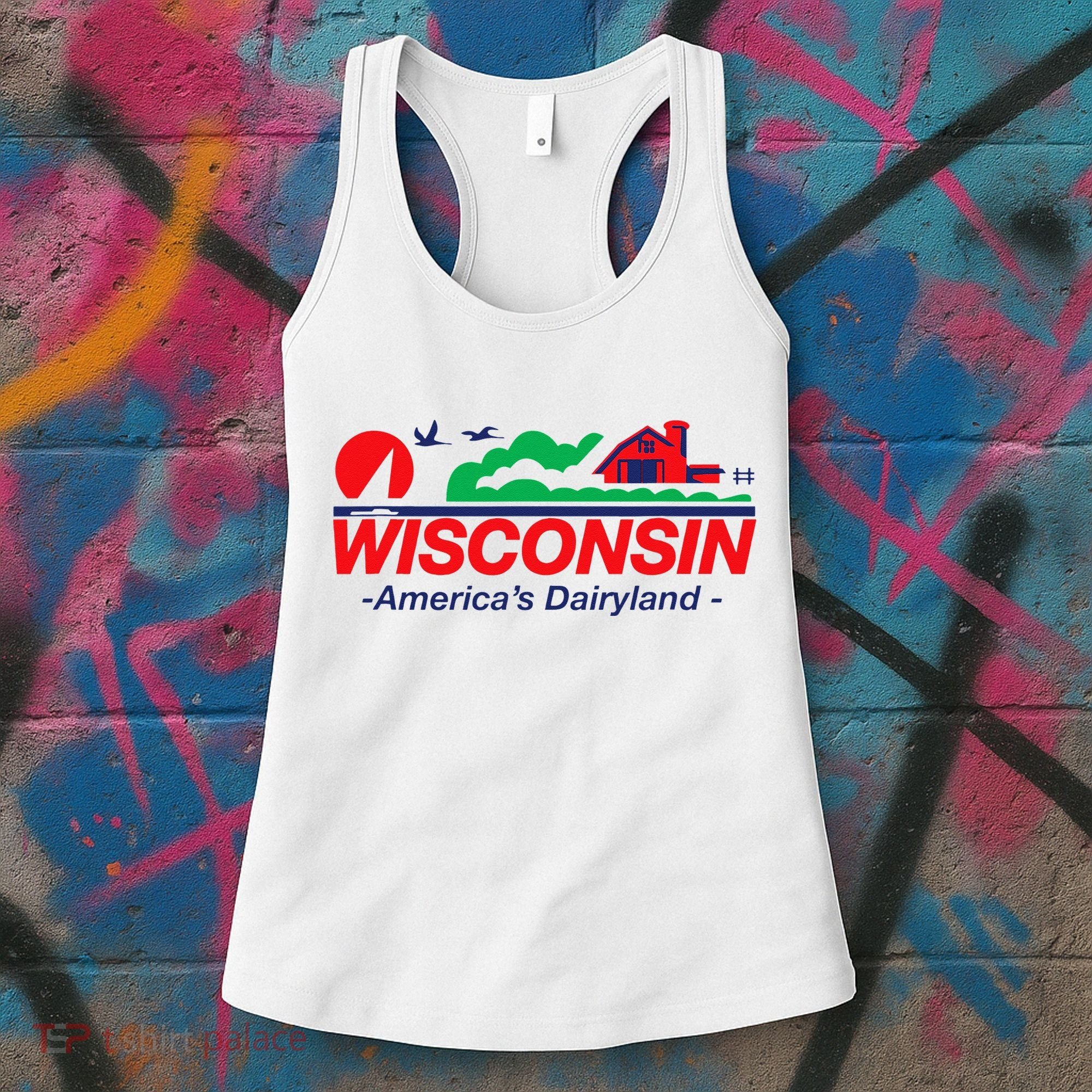 Wisconsin License Plate Americas Dairyland Women's Tank Top