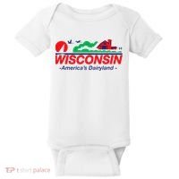 Wisconsin License Plate Americas Dairyland Baby Bodysuit thumb 0