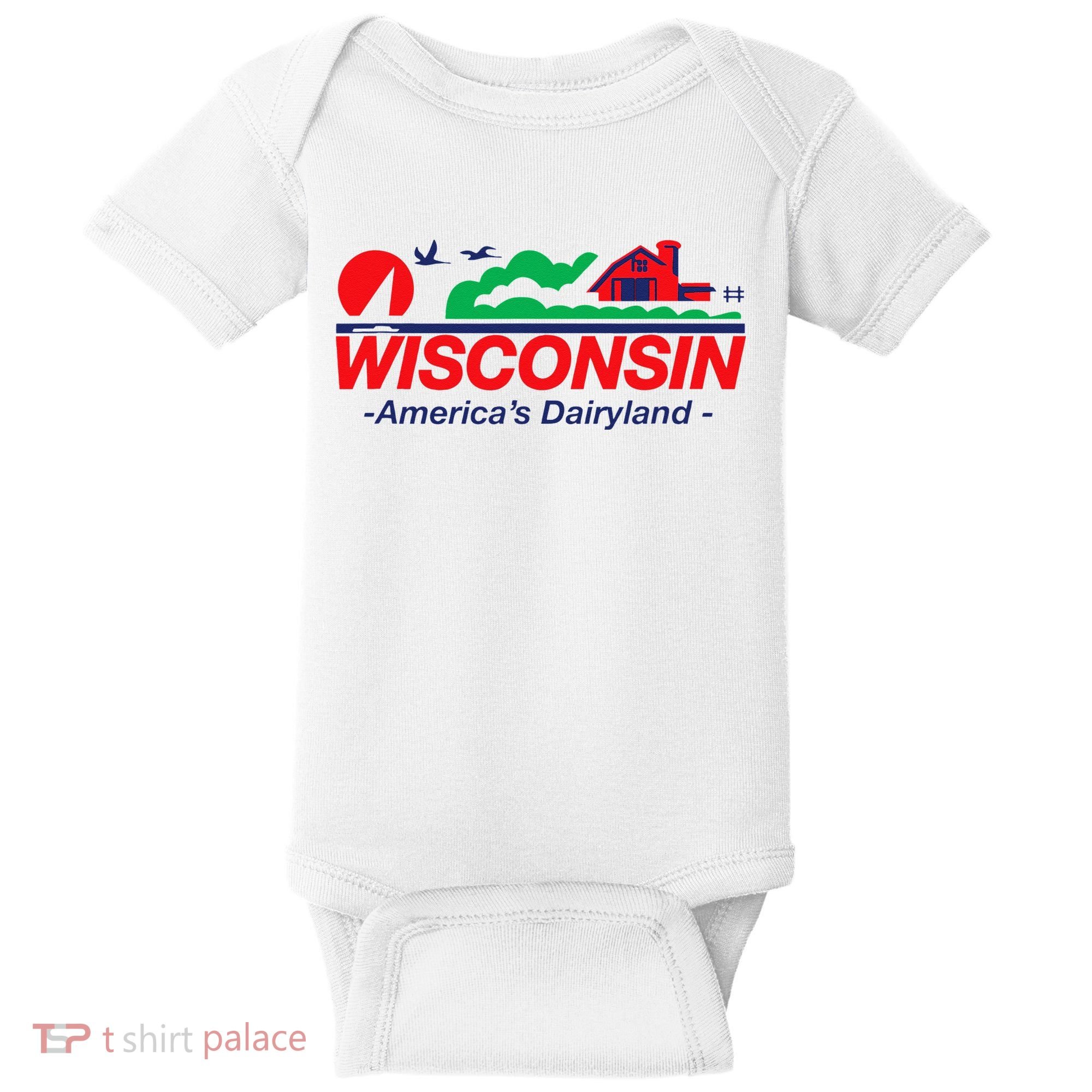 Wisconsin License Plate Americas Dairyland Baby Bodysuit