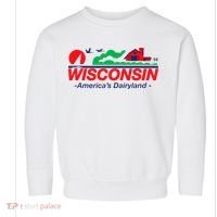 Wisconsin License Plate Americas Dairyland Toddler Sweatshirt thumb 0
