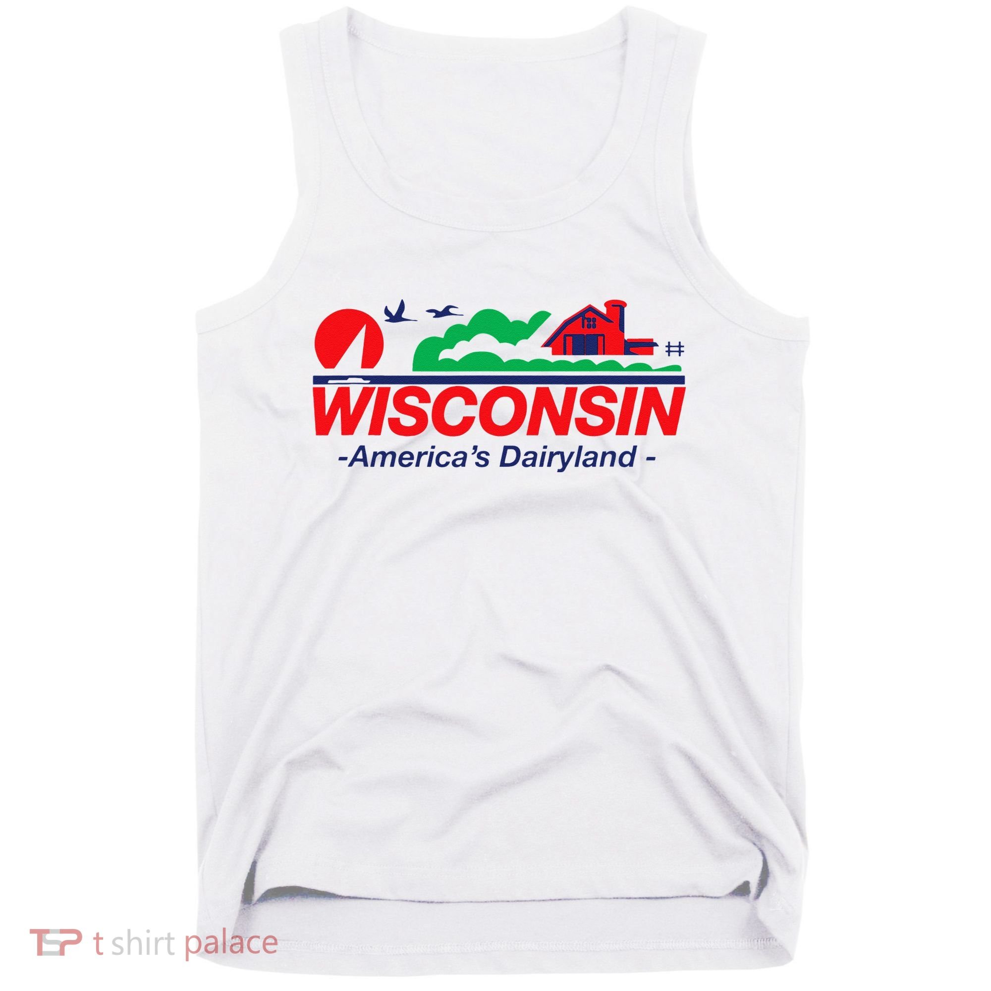 Wisconsin License Plate Americas Dairyland Tank Top