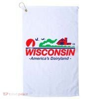 Wisconsin License Plate Americas Dairyland Golf Towel thumb 0