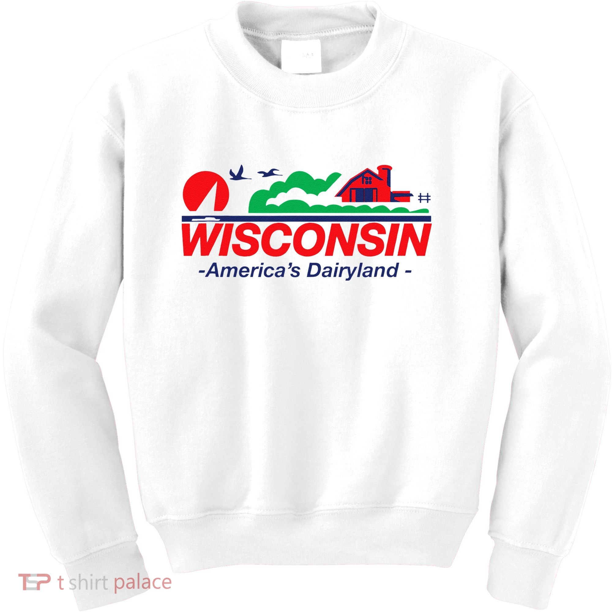 Wisconsin License Plate Americas Dairyland Kids Sweatshirt