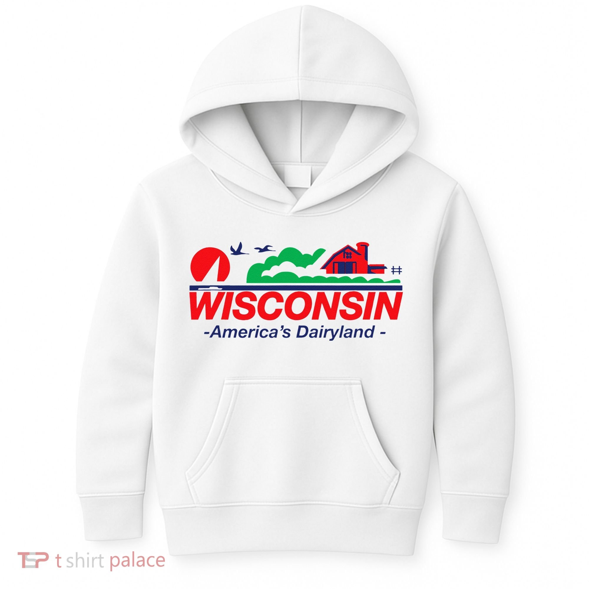 Wisconsin License Plate Americas Dairyland Kids Hoodie