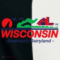 Wisconsin License Plate Americas Dairyland Women's Tri-Blend 3/4-Sleeve Raglan Shirt thumb 4