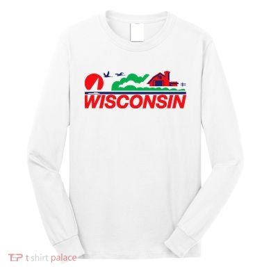 Wisconsin License Plate Long Sleeve Shirt