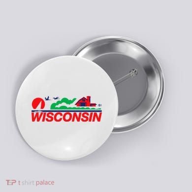 Wisconsin License Plate Button