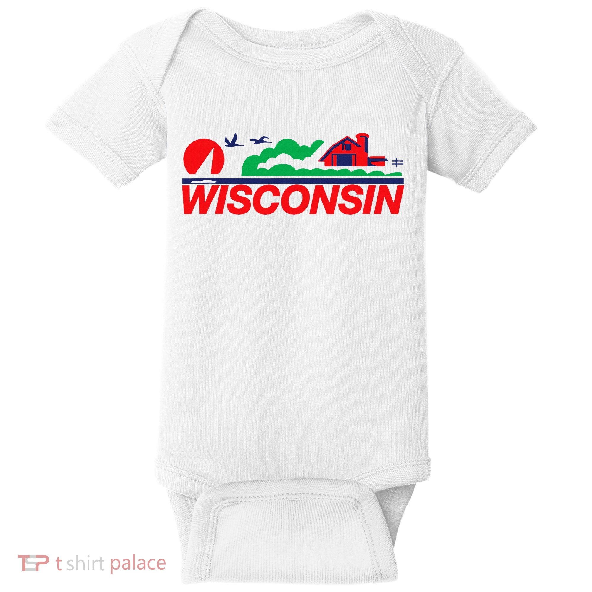 Wisconsin License Plate Baby Bodysuit