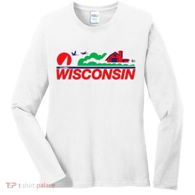 Wisconsin License Plate Women's Long Sleeve Shirt