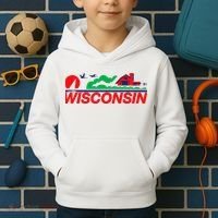 Wisconsin License Plate Kids Hoodie thumb 2