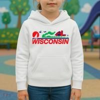 Wisconsin License Plate Kids Hoodie thumb 3