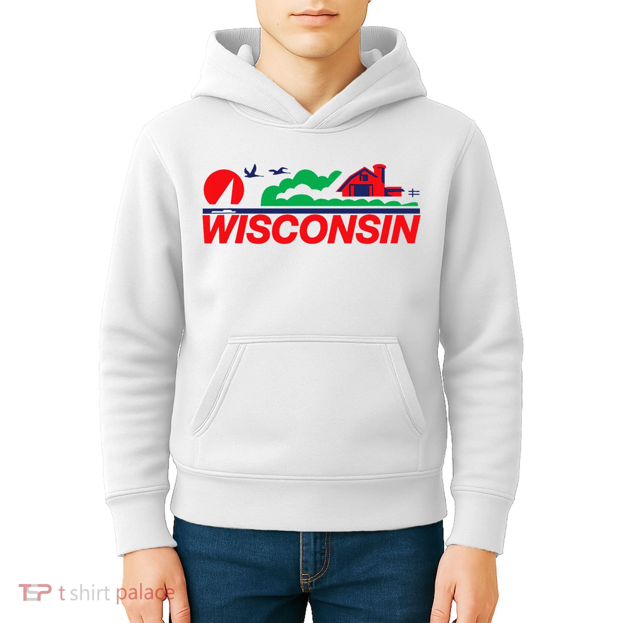 Wisconsin License Plate Kids Hoodie