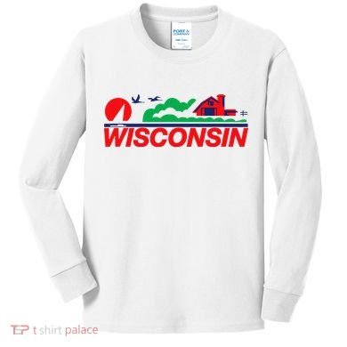 Wisconsin License Plate Kids Long Sleeve Shirt
