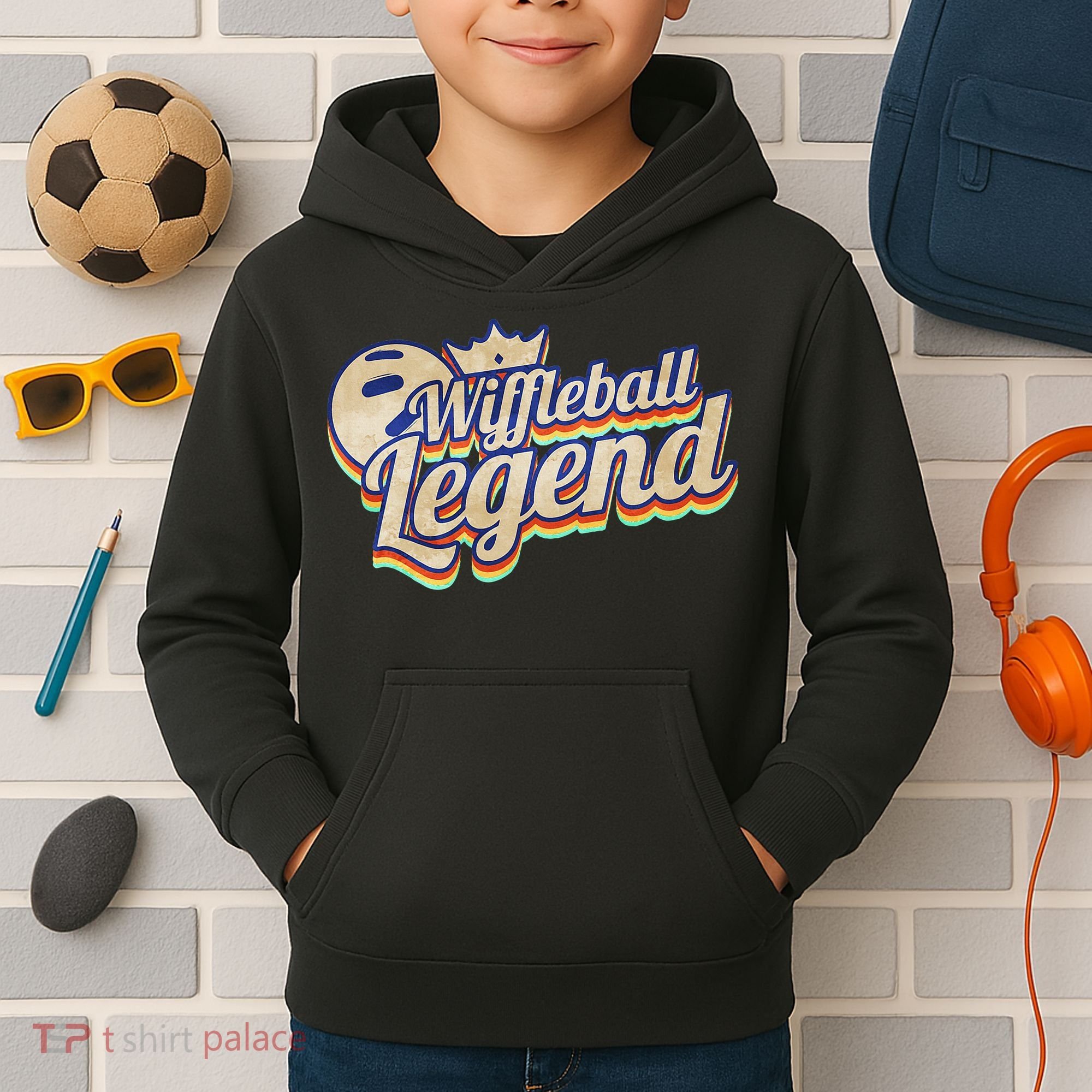 Wiffleball Legend Retro Kids Hoodie